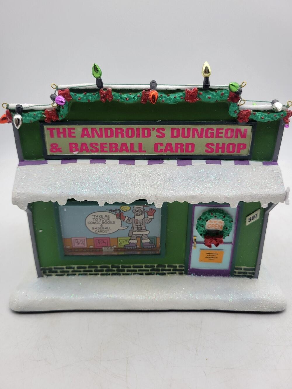 THE ANDROID'S DUNGEON & BASEBALL CARD SHOP, SIMPSONS CHRISTMAS HAWTHORNE VILLAGE